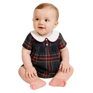 Edgehill Collection Tartan Plaid Flannel Bubble Romper Baby Boy Size 12 Months